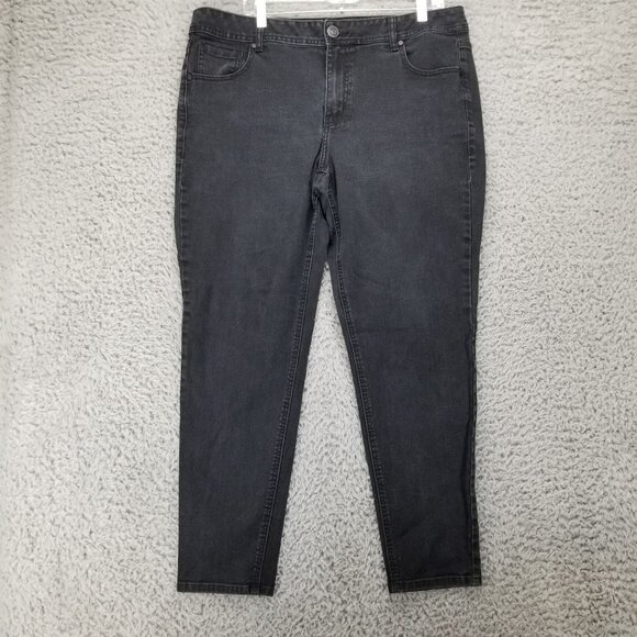 Lane Bryant Jeans Womens 18 Black Genius Fit Skinny Stretch Denim - Picture 1 of 13